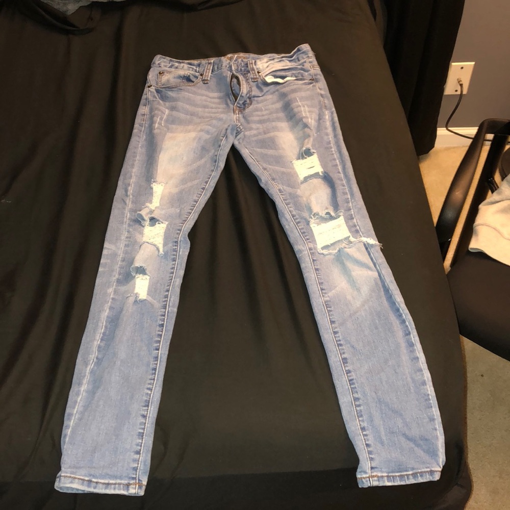 Light blue skinny jeans